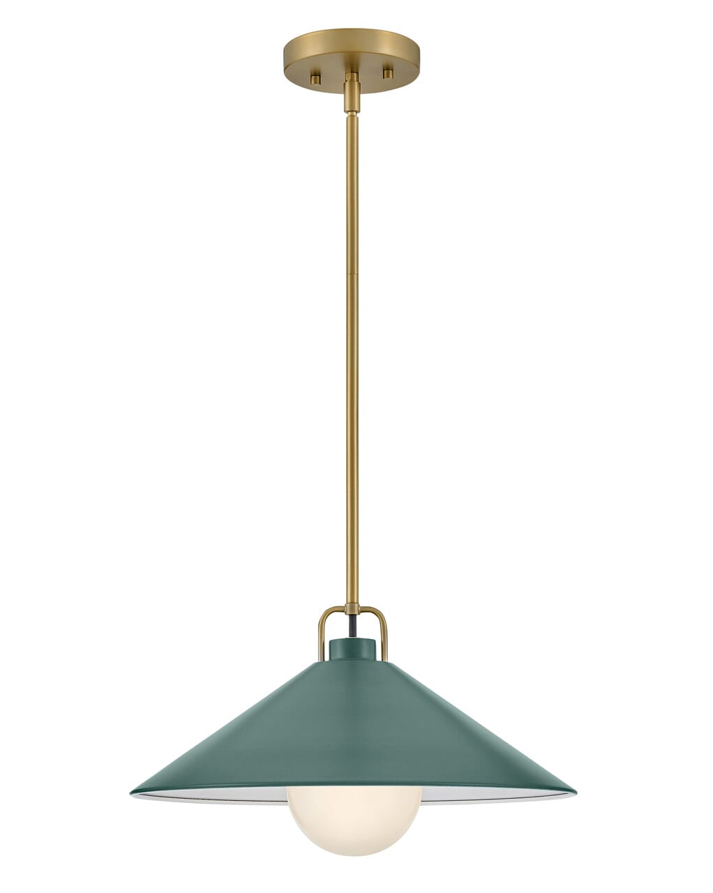 Lacquered Brass LED Pendant from the Milo Collection