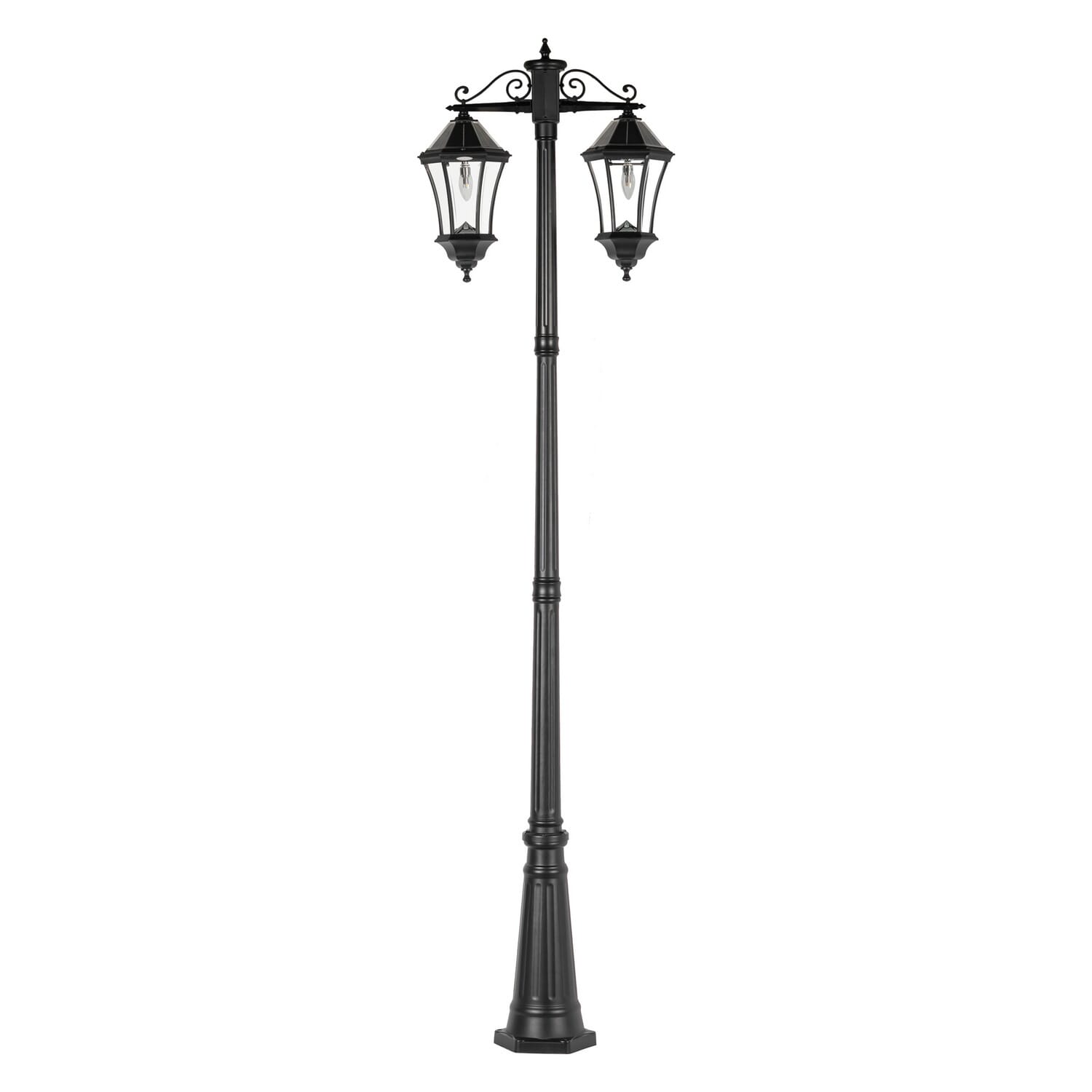 Solar Lamp Post with Double Downward Lights