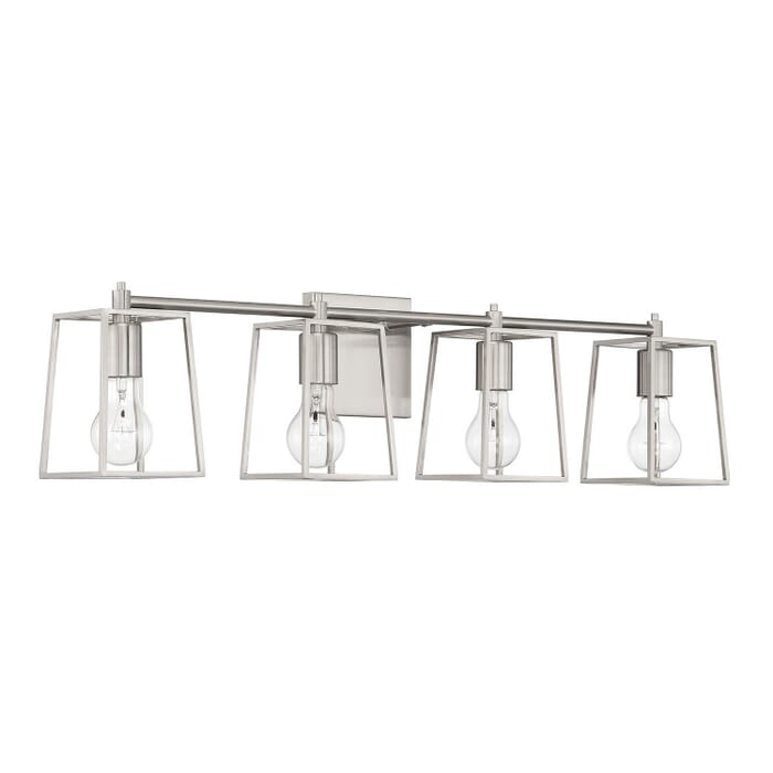 Dunn 4-Light Bathroom Vanity Light in Brushed Polished Nickel Dunn 4-Light Bathroom Vanity Light in Brushed Polished Nickel