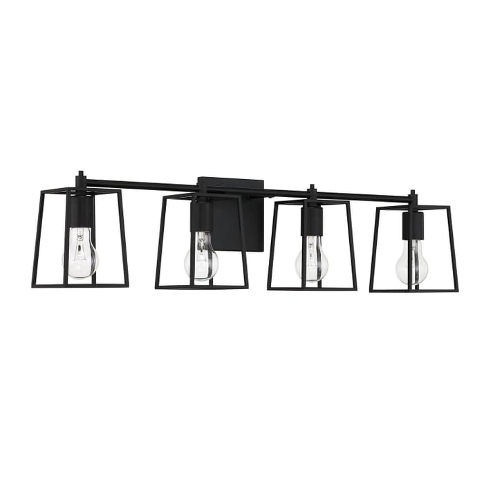 Dunn 4-Light Bathroom Vanity Light in Flat Black Dunn 4-Light Bathroom Vanity Light in Flat Black