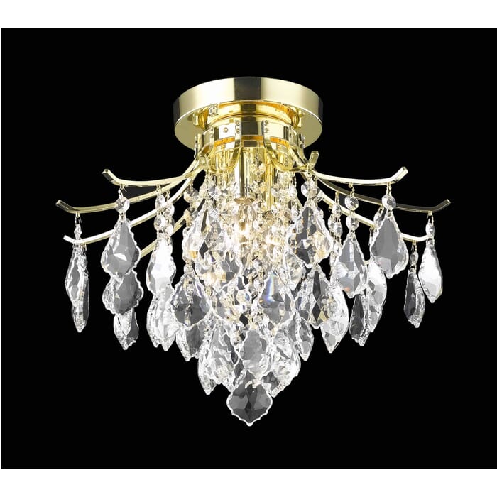 Amelia 3-Light Flush Mount in Gold Amelia 3-Light Flush Mount in Gold