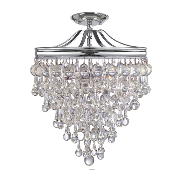 Crystorama Calypso 3-Light 12" Ceiling Light in Polished Chrome Crystorama Calypso 3-Light 12" Ceiling Light in Polished Chrome