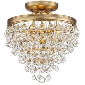 Crystorama Calypso 6-Light 12" Ceiling Light in Vibrant Gold