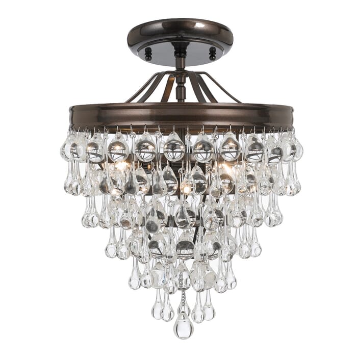 Crystorama Calypso 3-Light 12" Ceiling Light in Vibrant Bronze Crystorama Calypso 3-Light 12" Ceiling Light in Vibrant Bronze