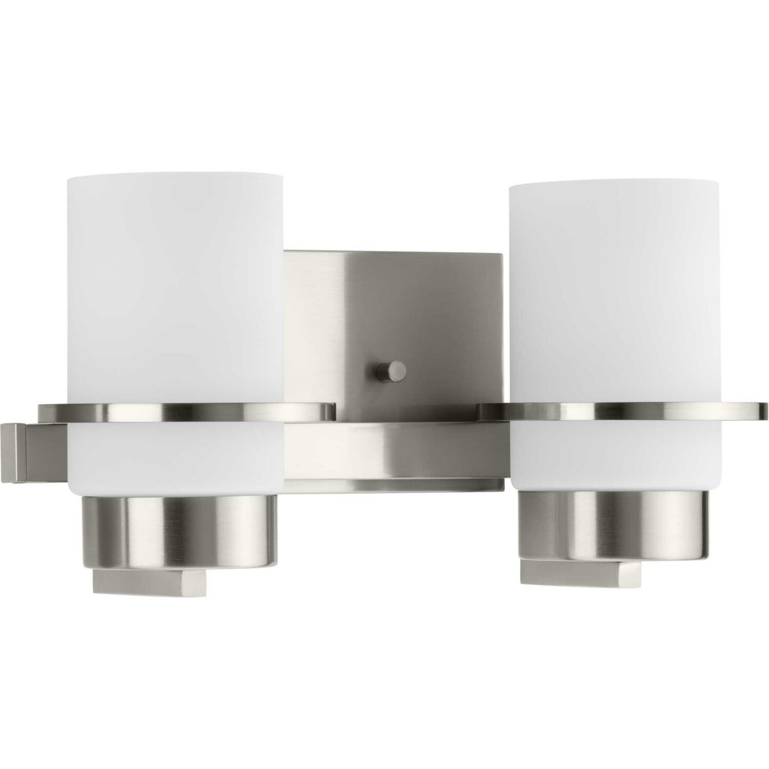 Brushed Nickel Two Light Vanity from the Reiss Collection