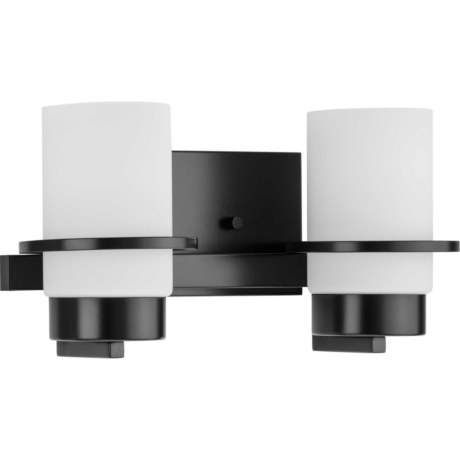 Matte Black Two Light Vanity from the Reiss Collection