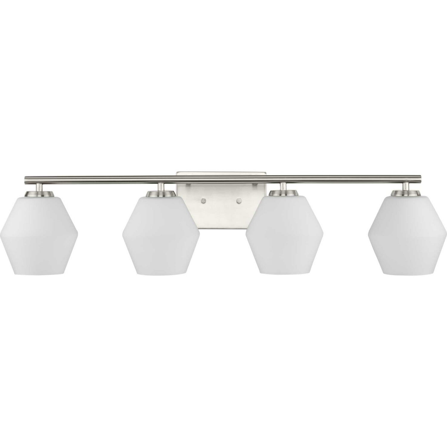 Brushed Nickel Four Light Vanity from the Copeland Collection