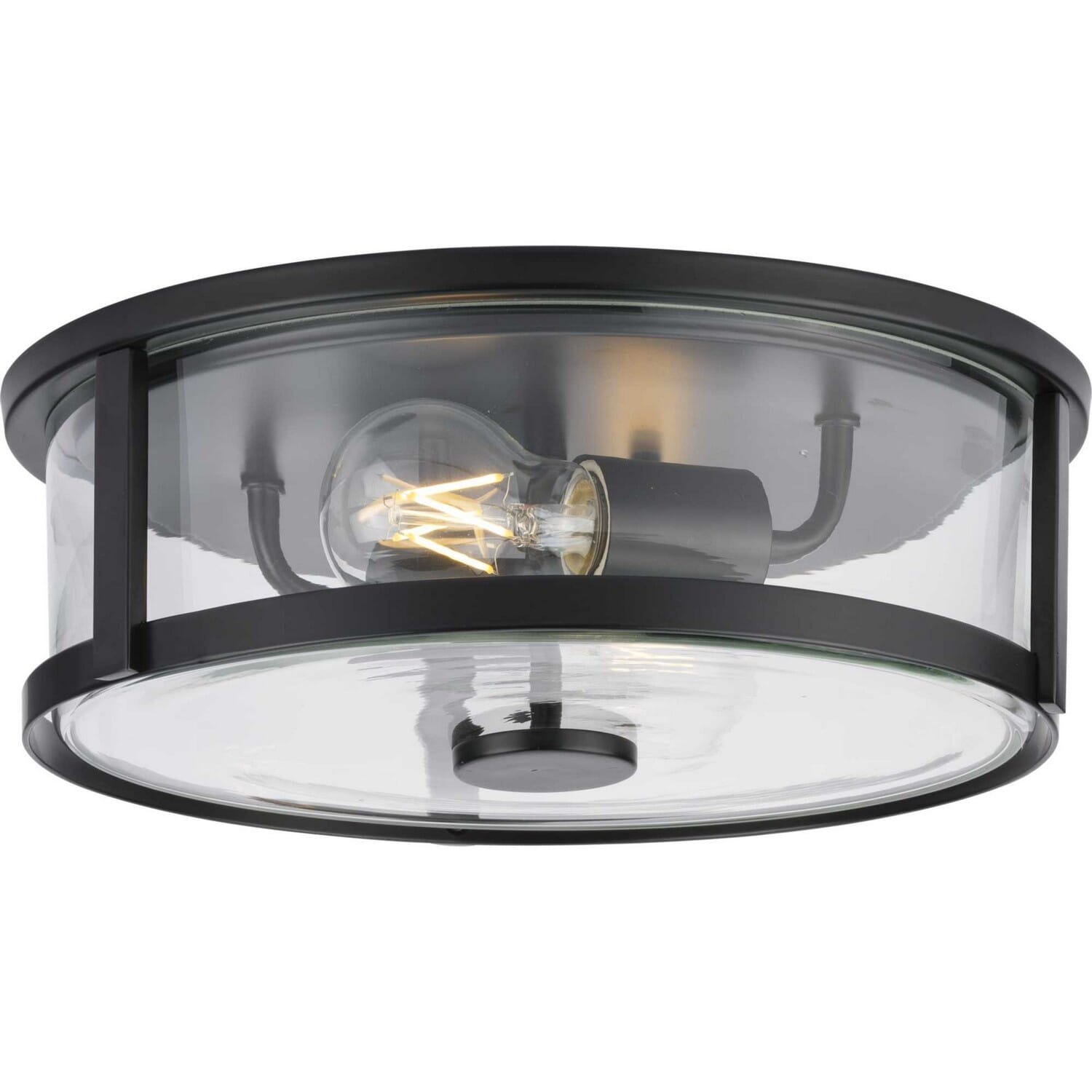 Matte Black Two Light Flush Mount from the Gilliam Collection