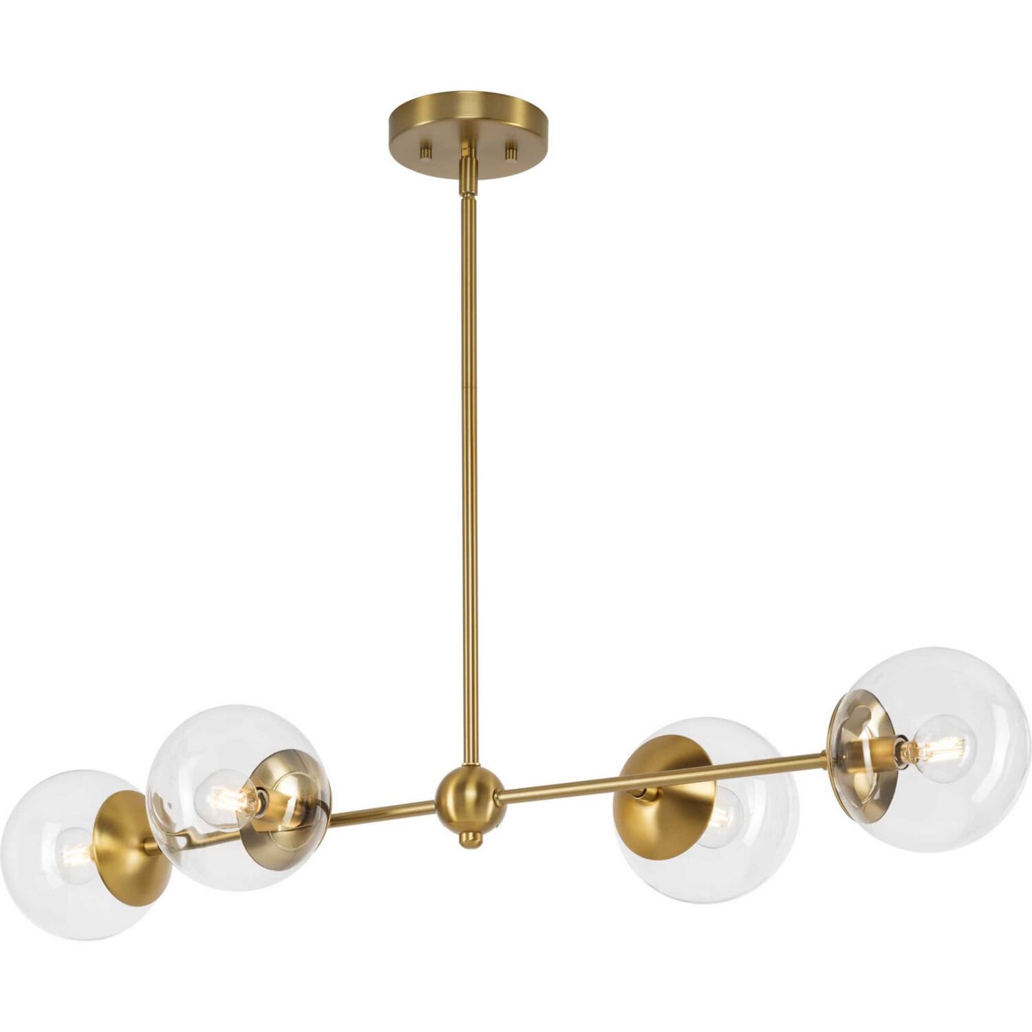 Brushed Bronze Four Light Island Pendant from the Atwell Collection