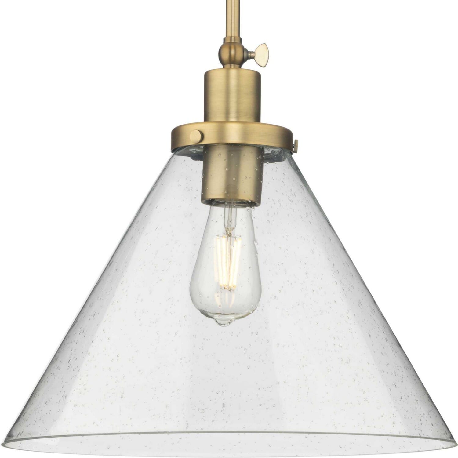 Vintage Brass One Light Pendant from the Hinton Collection