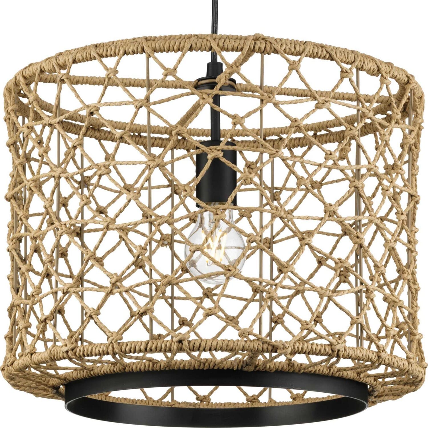 Matte Black One Light Pendant from the Chandra Collection