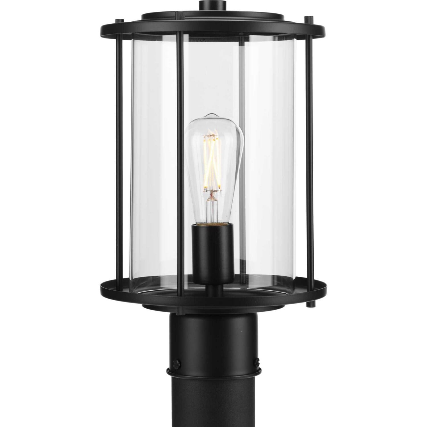 Matte Black One Light Outdoor Post Lantern from the Gunther Collection