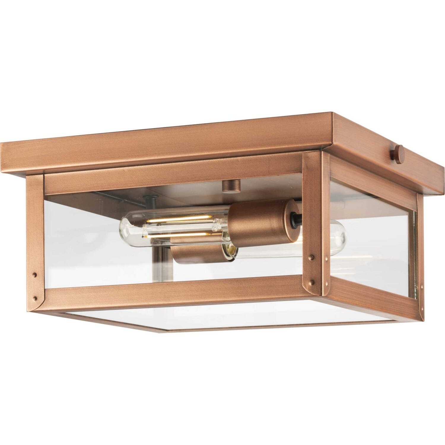 Antique Copper (Painted) Two Light Outdoor Flush Mount from the Union Square Collection