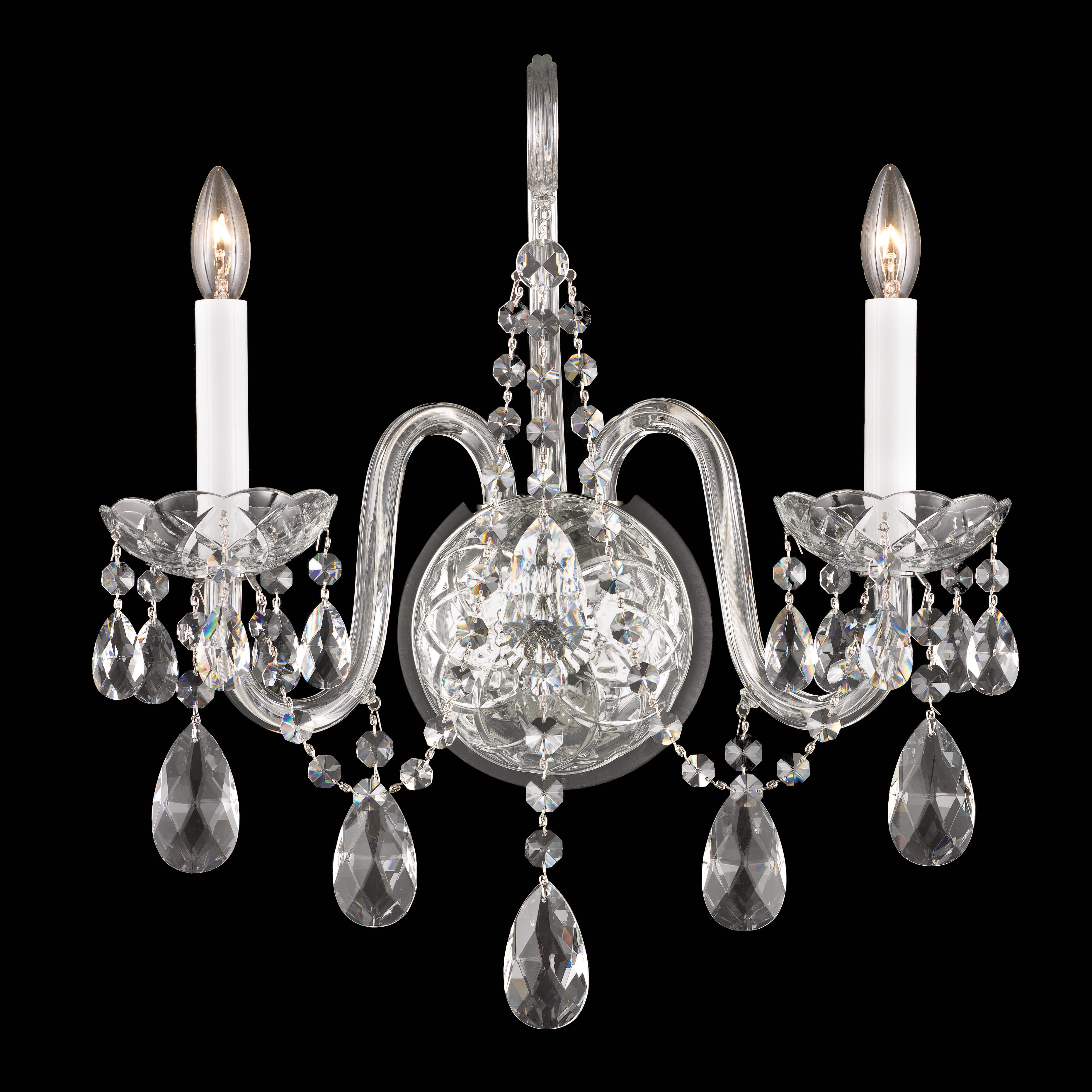 Schonbek Arlington 2-Light Wall Sconce in Silver with Clear Heritage Crystals