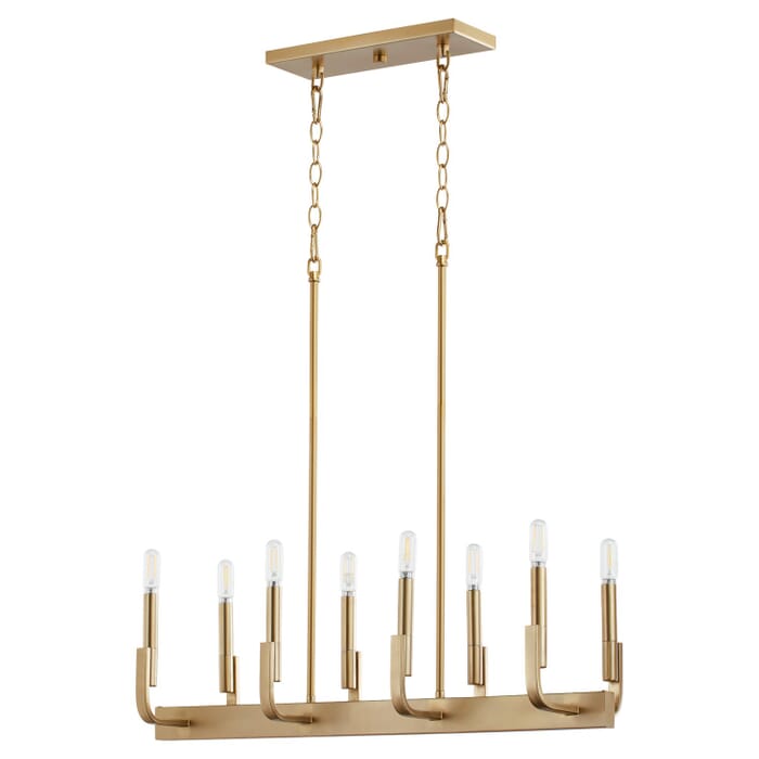 Eight Light Linear Chandelier by Quorum Eight Light Linear Chandelier by Quorum