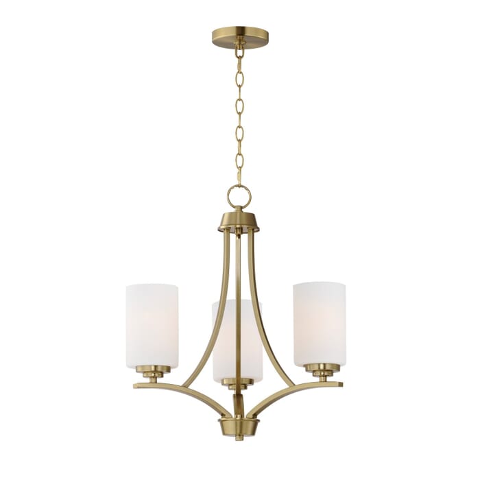Deven 3-Light Chandelier in Satin Brass Deven 3-Light Chandelier in Satin Brass