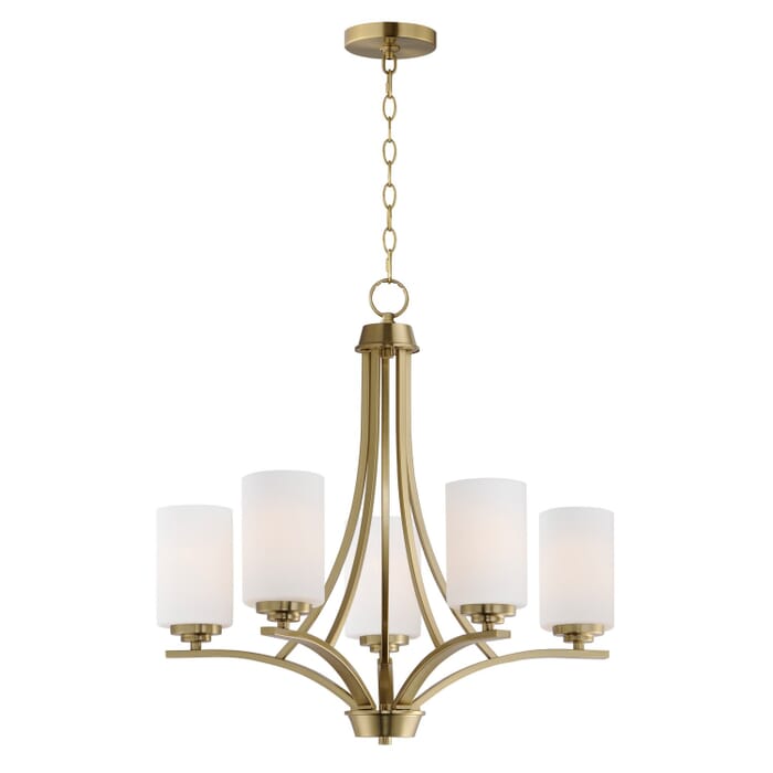 Deven 5-Light Chandelier in Satin Brass Deven 5-Light Chandelier in Satin Brass