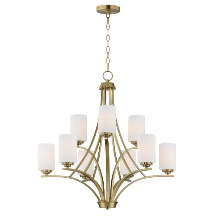 Deven 9-Light Chandelier in Satin Brass Deven 9-Light Chandelier in Satin Brass