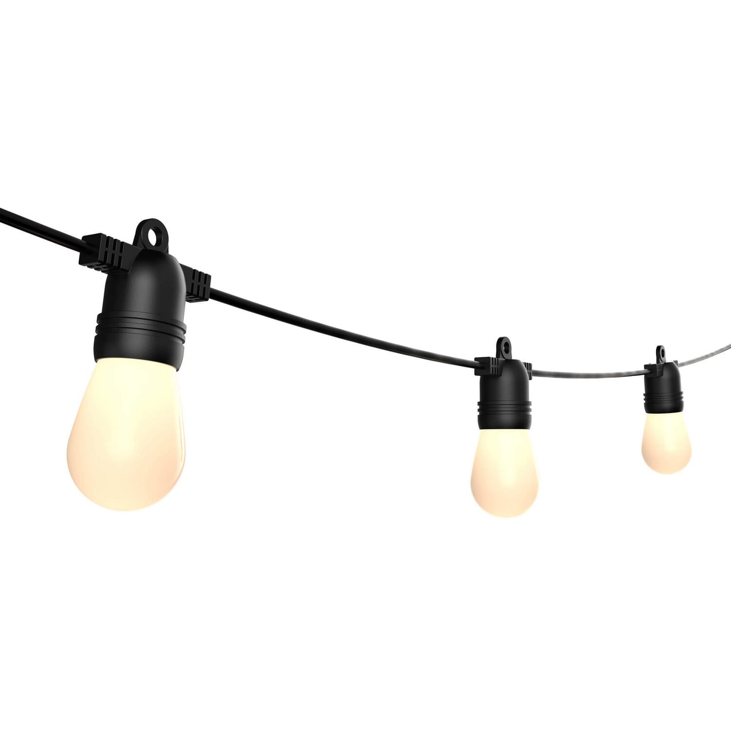 15-Light Outdoor String Light in Black