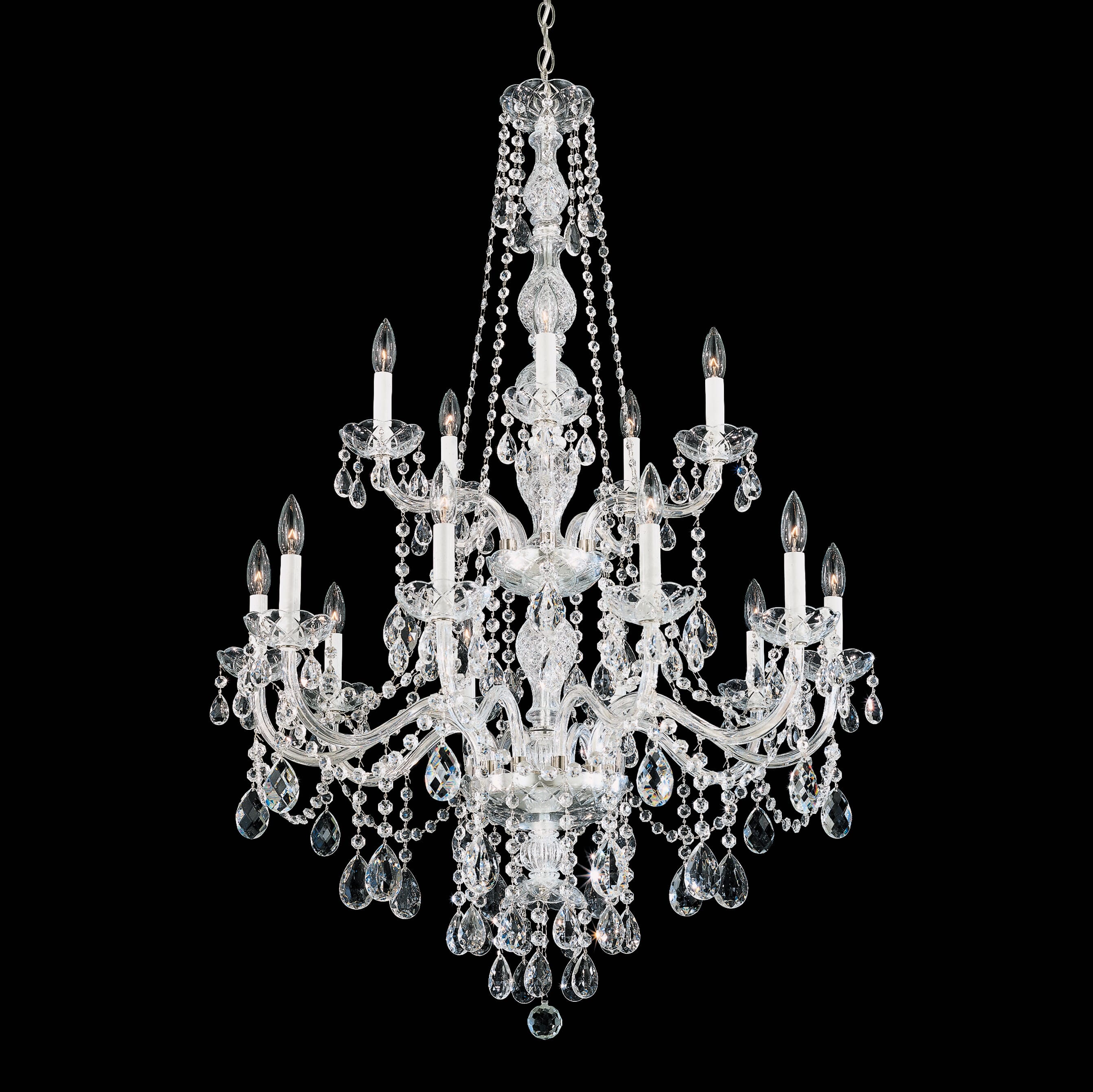 Schonbek Arlington 15-Light Chandelier in Silver with Clear Heritage Crystals
