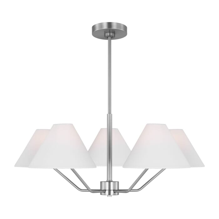 Burke 5-Light Chandelier in Brushed Steel by Drew & Jonathan Burke 5-Light Chandelier in Brushed Steel by Drew & Jonathan