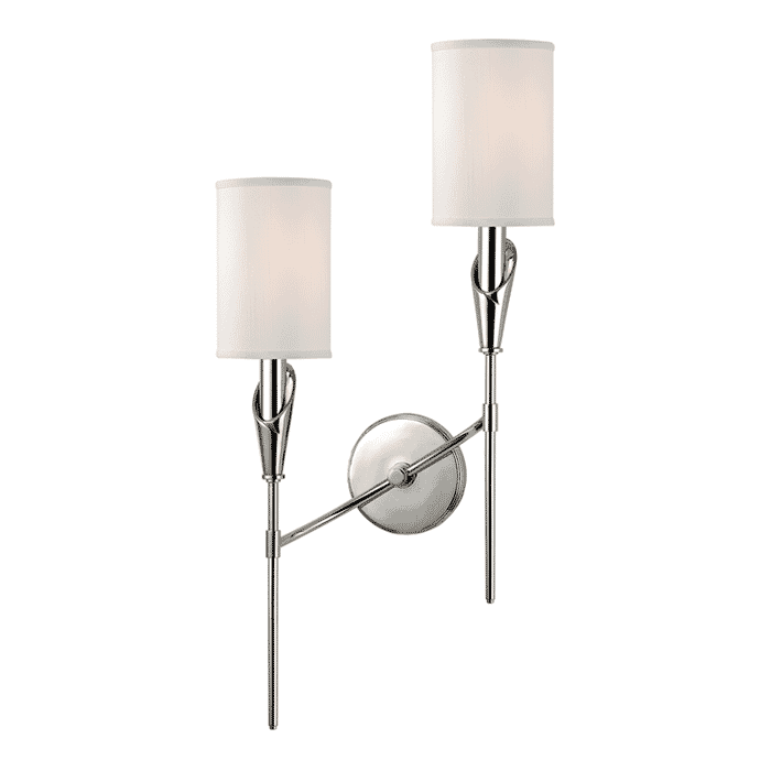 Hudson Valley Tate 2-Light 26" Wall Sconce in Polished Nickel Hudson Valley Tate 2-Light 26" Wall Sconce in Polished Nickel