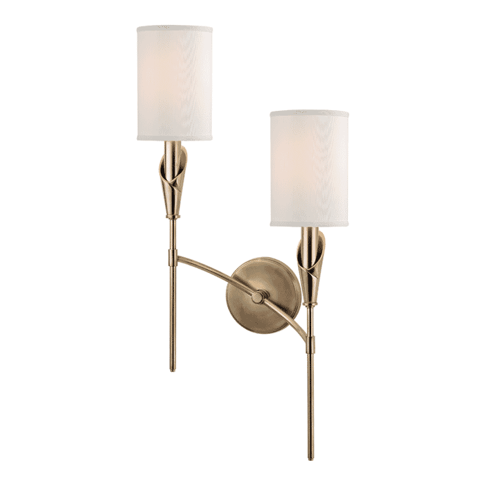 Hudson Valley Tate 2-Light 26" Wall Sconce in Aged Brass Hudson Valley Tate 2-Light 26" Wall Sconce in Aged Brass