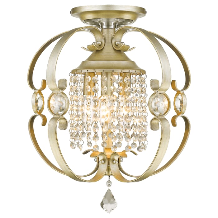 Golden Ella 3-Light 14" Ceiling Light in White Gold Golden Ella 3-Light 14" Ceiling Light in White Gold