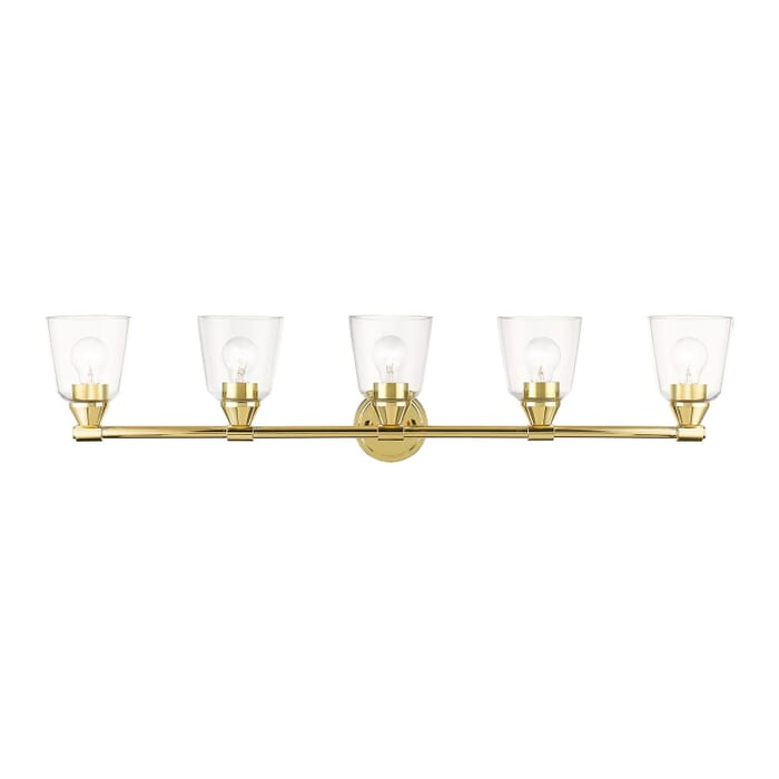 Catania 5-Light Bathroom Vanity Sconce in Polished Brass Catania 5-Light Bathroom Vanity Sconce in Polished Brass