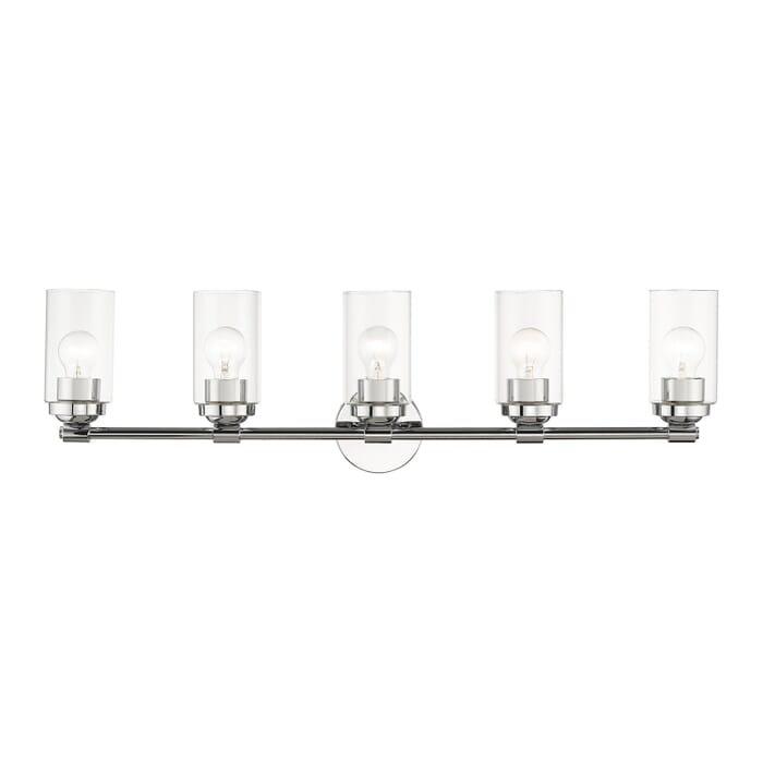 Whittier 5-Light Bathroom Vanity Sconce in Polished Chrome Whittier 5-Light Bathroom Vanity Sconce in Polished Chrome