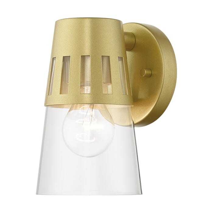 Covington 1-Light Outdoor Wall Lantern in Soft Gold Covington 1-Light Outdoor Wall Lantern in Soft Gold