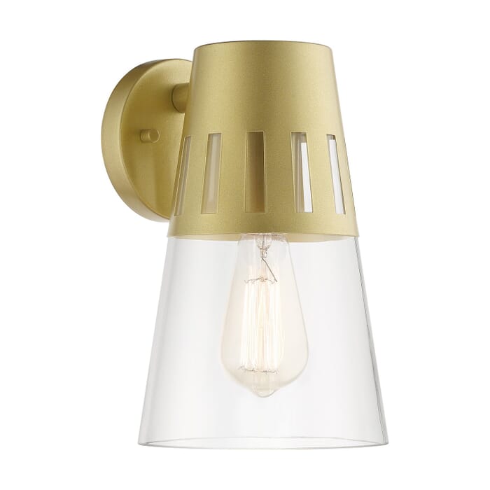 Covington 1-Light Outdoor Wall Lantern in Soft Gold Covington 1-Light Outdoor Wall Lantern in Soft Gold