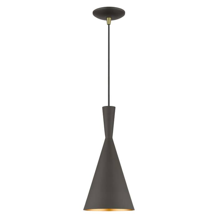 Waldorf 1-Light Pendant in Bronze with Antique Brass Waldorf 1-Light Pendant in Bronze with Antique Brass