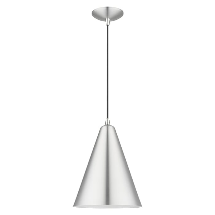 Dulce 1-Light Pendant in Brushed Aluminum with Polished Chrome Dulce 1-Light Pendant in Brushed Aluminum with Polished Chrome