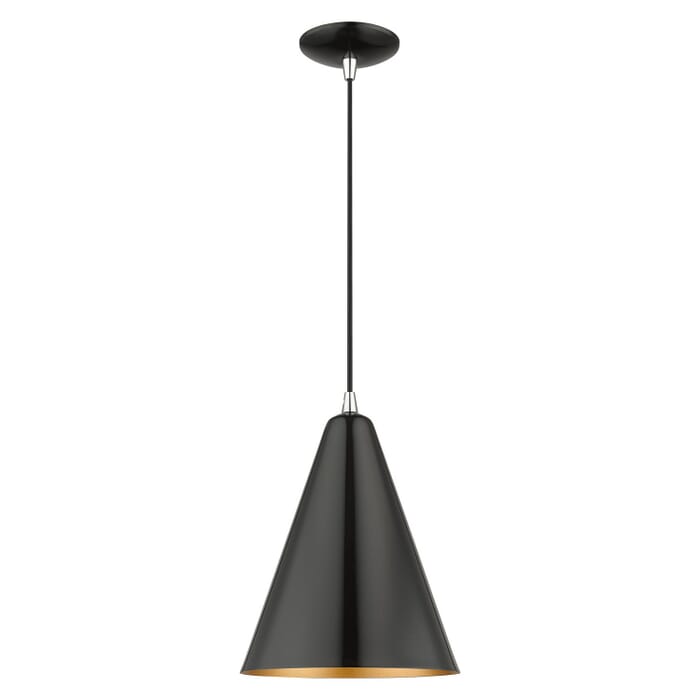 Dulce 1-Light Pendant in Shiny Black with Polished Chrome Dulce 1-Light Pendant in Shiny Black with Polished Chrome