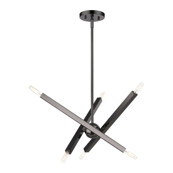 Monaco 6-Light Chandelier in Black Chrome Monaco 6-Light Chandelier in Black Chrome
