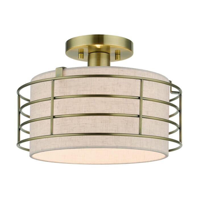 Blanchard 1-Light Semi-Flush Mount in Antique Brass Blanchard 1-Light Semi-Flush Mount in Antique Brass