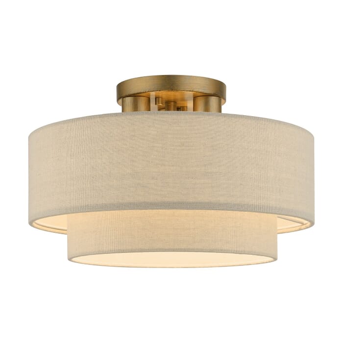 Bellingham 3-Light Semi-Flush Mount in Antique Gold Leaf Bellingham 3-Light Semi-Flush Mount in Antique Gold Leaf