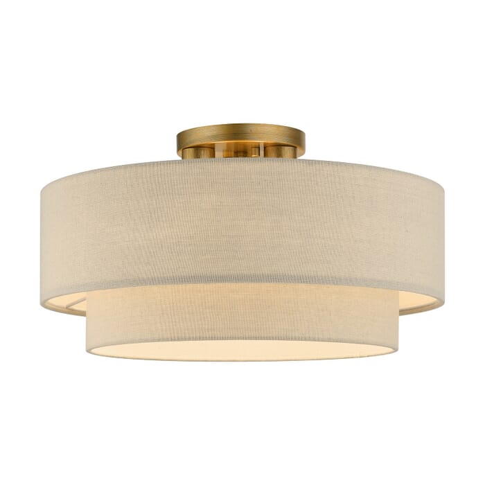 Bellingham 3-Light Semi-Flush Mount in Antique Gold Leaf Bellingham 3-Light Semi-Flush Mount in Antique Gold Leaf
