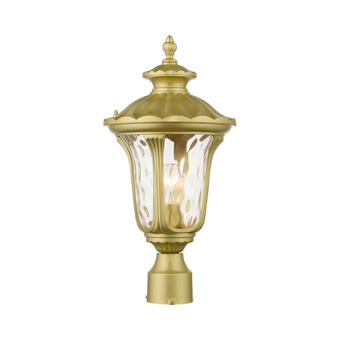 Oxford 1-Light Outdoor Post Top Lantern in Soft Gold Oxford 1-Light Outdoor Post Top Lantern in Soft Gold