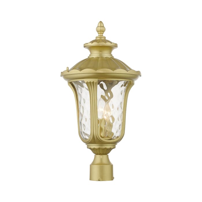 Oxford 3-Light Outdoor Post Top Lantern in Soft Gold Oxford 3-Light Outdoor Post Top Lantern in Soft Gold
