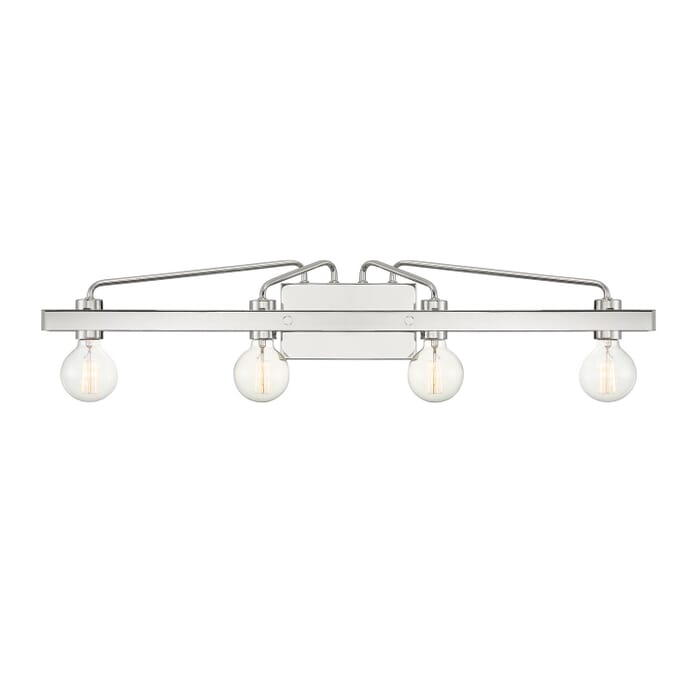 Ravella 4-Light Bathroom Vanity Light in Polished Nickel Ravella 4-Light Bathroom Vanity Light in Polished Nickel