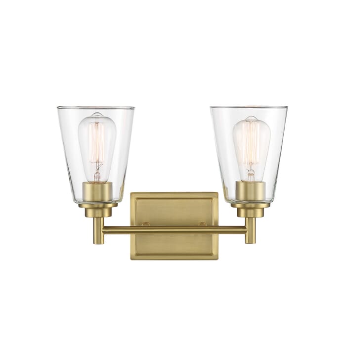 Westin 2-Light Bathroom Vanity Light in Brushed Gold Westin 2-Light Bathroom Vanity Light in Brushed Gold