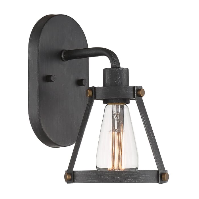 Wicker Park 1-Light Wall Sconce in Weathered Pewter Wicker Park 1-Light Wall Sconce in Weathered Pewter