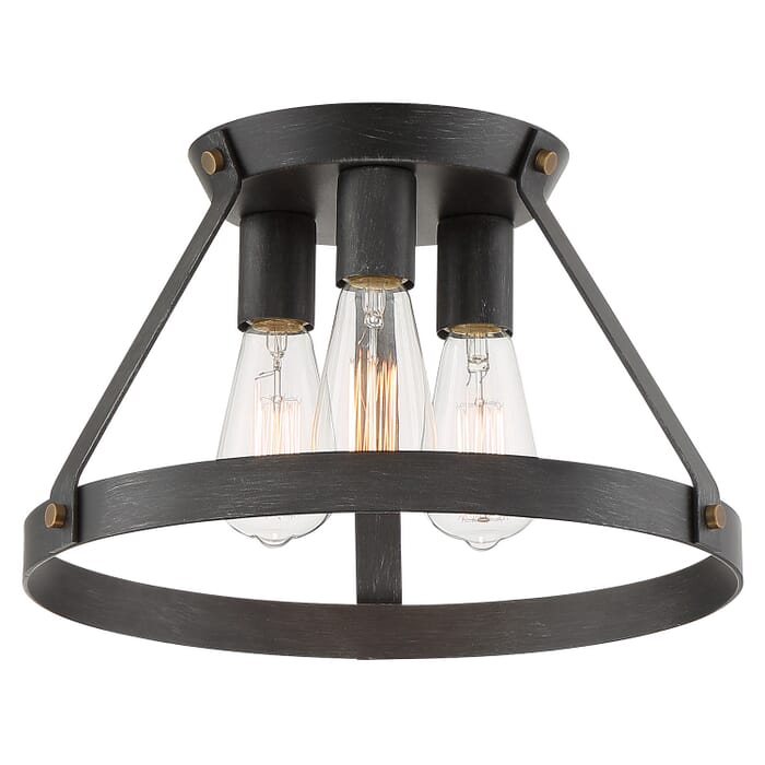 Wicker Park 3-Light Semi-Flush Mount in Weathered Pewter Wicker Park 3-Light Semi-Flush Mount in Weathered Pewter
