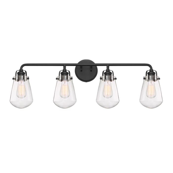 Elliott 4-Light Bathroom Vanity Light Bar Vanity in Matte Black Elliott 4-Light Bathroom Vanity Light Bar Vanity in Matte Black