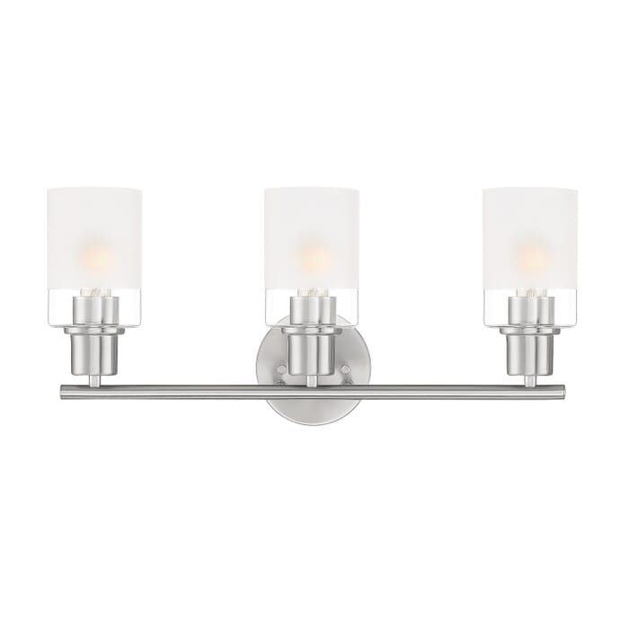 Cedar Lane 3-Light Bathroom Vanity Light in Brushed Nickel Cedar Lane 3-Light Bathroom Vanity Light in Brushed Nickel
