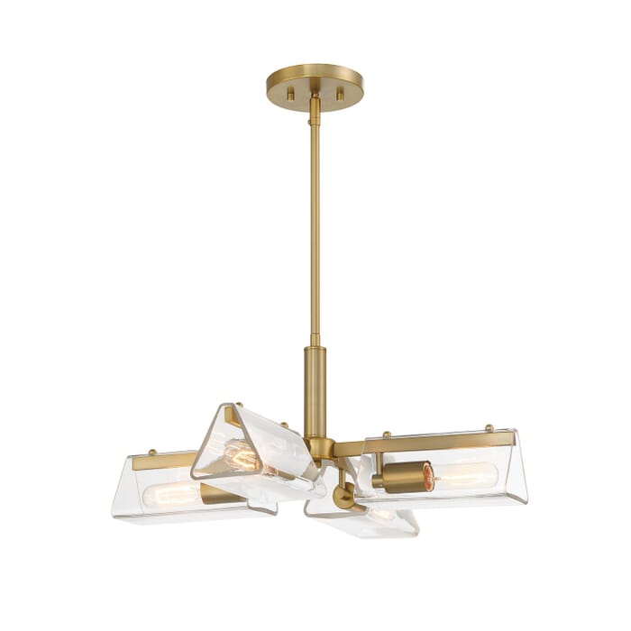 Latitude 4-Light Chandelier in Brushed Gold Latitude 4-Light Chandelier in Brushed Gold
