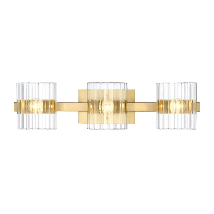 Aries 3-Light Bathroom Vanity Light in Brushed Gold Aries 3-Light Bathroom Vanity Light in Brushed Gold
