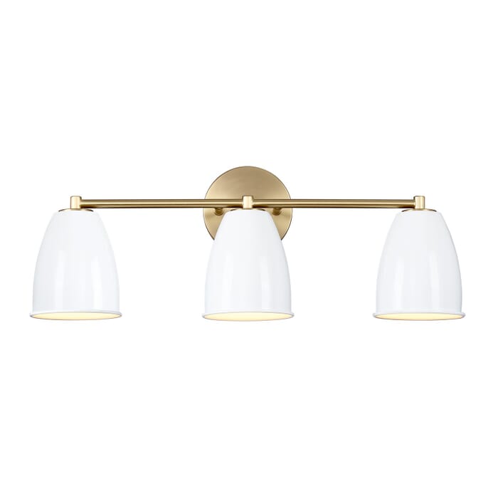 Biba 3-Light Bathroom Vanity Light in Brushed Gold Biba 3-Light Bathroom Vanity Light in Brushed Gold